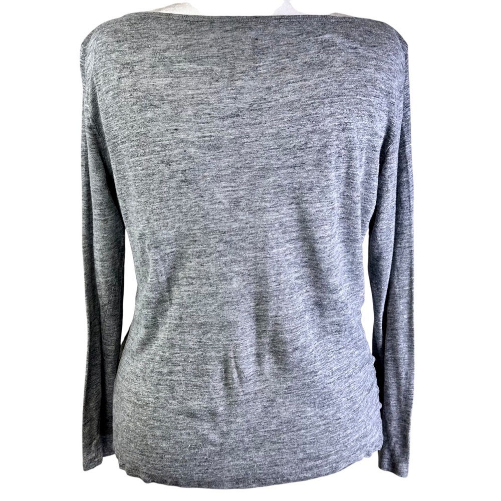 Banana Republic Heather Gray 100% Linen Long Sleeve Top Size XL - Picture 4 of 9